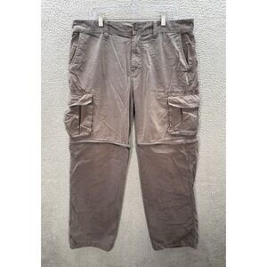 Vintage Sonoma Pants Mens 36x32 Gray Cargo Convertible Grunge Skater Faded Y2K